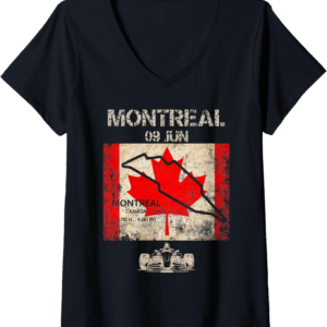 Womens 2024 Formula Racing Montreal Formula Race Formula Car Fan V-Neck T-Shirt